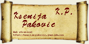 Ksenija Paković vizit kartica